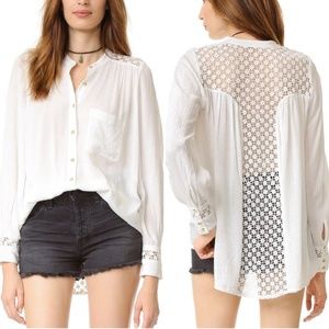 🚫SOLD Free People Lace Button Down (L)